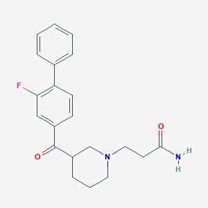 molecular formula C21H23FN2O2 B5449017 3-{3-[(2-fluorobiphenyl-4-yl)carbonyl]piperidin-1-yl}propanamide 