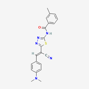 N-{5-[(1E)-1-CYANO-2-[4-(DIMETHYLAMINO)PHENYL]ETH-1-EN-1-YL]-1,3,4-THIADIAZOL-2-YL}-3-METHYLBENZAMIDE