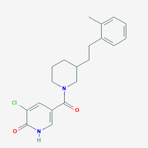 molecular formula C20H23ClN2O2 B5449046 3-chloro-5-({3-[2-(2-methylphenyl)ethyl]-1-piperidinyl}carbonyl)-2(1H)-pyridinone 