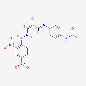 N-[4-[[(E)-2-chloro-3-[2-(2,4-dinitrophenyl)hydrazinyl]prop-2-enylidene]amino]phenyl]acetamide