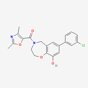 7-(3-chlorophenyl)-4-[(2,4-dimethyl-1,3-oxazol-5-yl)carbonyl]-2,3,4,5-tetrahydro-1,4-benzoxazepin-9-ol