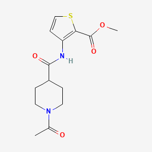 molecular formula C14H18N2O4S B5449094 METHYL 3-{[(1-ACETYL-4-PIPERIDYL)CARBONYL]AMINO}-2-THIOPHENECARBOXYLATE 