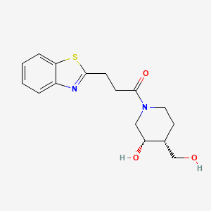 molecular formula C16H20N2O3S B5449108 (3S*,4R*)-1-[3-(1,3-benzothiazol-2-yl)propanoyl]-4-(hydroxymethyl)-3-piperidinol 