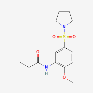 N-[2-methoxy-5-(1-pyrrolidinylsulfonyl)phenyl]-2-methylpropanamide