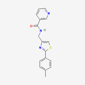 molecular formula C17H15N3OS B5449138 N-{[2-(4-methylphenyl)-1,3-thiazol-4-yl]methyl}nicotinamide 