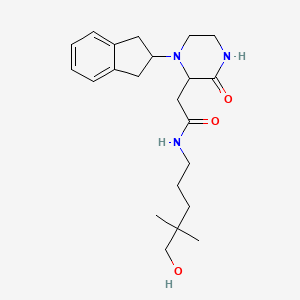 2-[1-(2,3-dihydro-1H-inden-2-yl)-3-oxo-2-piperazinyl]-N-(5-hydroxy-4,4-dimethylpentyl)acetamide