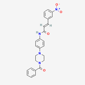 (2E)-3-(3-nitrophenyl)-N-{4-[4-(phenylcarbonyl)piperazin-1-yl]phenyl}prop-2-enamide