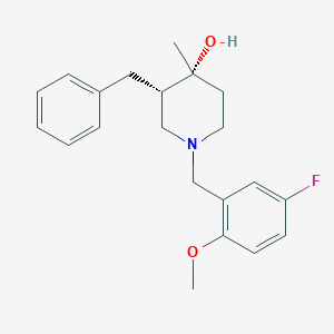 molecular formula C21H26FNO2 B5449163 (3S*,4R*)-3-benzyl-1-(5-fluoro-2-methoxybenzyl)-4-methylpiperidin-4-ol 