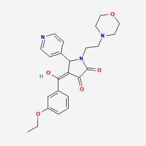 molecular formula C24H27N3O5 B5449178 (4E)-4-[(3-ethoxyphenyl)-hydroxymethylidene]-1-(2-morpholin-4-ylethyl)-5-pyridin-4-ylpyrrolidine-2,3-dione 