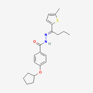 molecular formula C21H26N2O2S B5449180 4-(cyclopentyloxy)-N'-[1-(5-methyl-2-thienyl)butylidene]benzohydrazide 