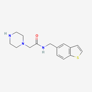 N-(1-benzothien-5-ylmethyl)-2-piperazin-1-ylacetamide