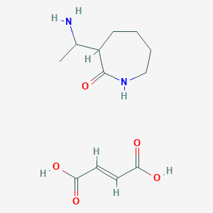 3-(1-aminoethyl)azepan-2-one;(E)-but-2-enedioic acid