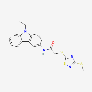 N-(9-ethyl-9H-carbazol-3-yl)-2-{[3-(methylthio)-1,2,4-thiadiazol-5-yl]thio}acetamide