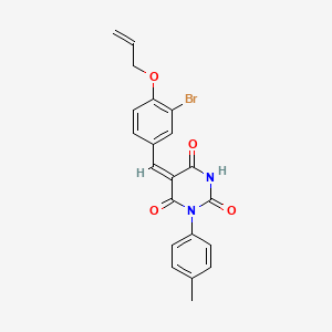 (5E)-5-[3-bromo-4-(prop-2-en-1-yloxy)benzylidene]-1-(4-methylphenyl)pyrimidine-2,4,6(1H,3H,5H)-trione