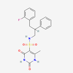 N-[3-(2-FLUOROPHENYL)-2-PHENYLPROPYL]-6-METHYL-2,4-DIOXO-1,2,3,4-TETRAHYDRO-5-PYRIMIDINESULFONAMIDE