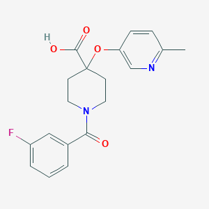 1-(3-fluorobenzoyl)-4-[(6-methylpyridin-3-yl)oxy]piperidine-4-carboxylic acid