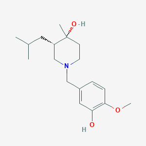 (3S,4R)-1-[(3-hydroxy-4-methoxyphenyl)methyl]-4-methyl-3-(2-methylpropyl)piperidin-4-ol