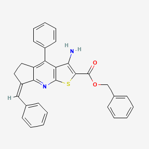 benzyl (12Z)-6-amino-12-benzylidene-8-phenyl-4-thia-2-azatricyclo[7.3.0.03,7]dodeca-1,3(7),5,8-tetraene-5-carboxylate