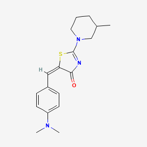 (5E)-5-[[4-(dimethylamino)phenyl]methylidene]-2-(3-methylpiperidin-1-yl)-1,3-thiazol-4-one