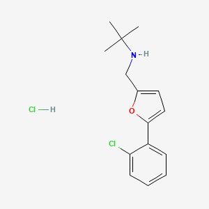 N-[[5-(2-chlorophenyl)furan-2-yl]methyl]-2-methylpropan-2-amine;hydrochloride