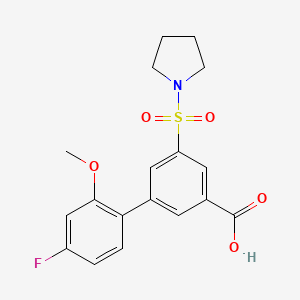 4'-fluoro-2'-methoxy-5-(pyrrolidin-1-ylsulfonyl)biphenyl-3-carboxylic acid