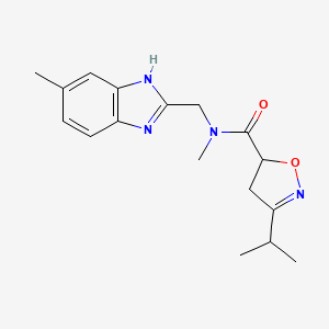 3-isopropyl-N-methyl-N-[(5-methyl-1H-benzimidazol-2-yl)methyl]-4,5-dihydroisoxazole-5-carboxamide