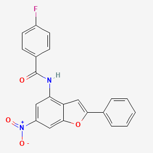 4-fluoro-N-(6-nitro-2-phenyl-1-benzofuran-4-yl)benzamide