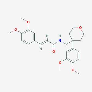 (2E)-3-(3,4-DIMETHOXYPHENYL)-N-{[4-(3,4-DIMETHOXYPHENYL)OXAN-4-YL]METHYL}PROP-2-ENAMIDE