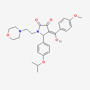 (4E)-4-[hydroxy-(4-methoxyphenyl)methylidene]-1-(2-morpholin-4-ylethyl)-5-(4-propan-2-yloxyphenyl)pyrrolidine-2,3-dione