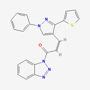 (Z)-1-(benzotriazol-1-yl)-3-(1-phenyl-3-thiophen-2-ylpyrazol-4-yl)prop-2-en-1-one