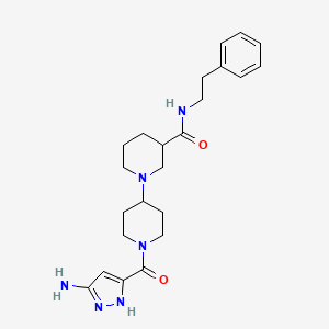 1-[1-(3-amino-1H-pyrazole-5-carbonyl)piperidin-4-yl]-N-(2-phenylethyl)piperidine-3-carboxamide