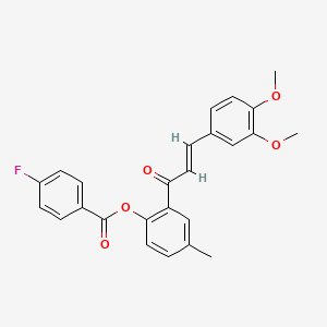 2-[3-(3,4-dimethoxyphenyl)acryloyl]-4-methylphenyl 4-fluorobenzoate