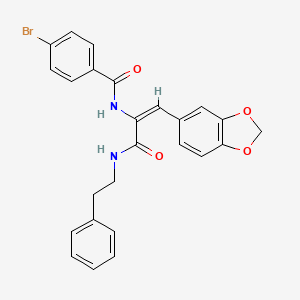 N-[(E)-1-(1,3-benzodioxol-5-yl)-3-oxo-3-(2-phenylethylamino)prop-1-en-2-yl]-4-bromobenzamide