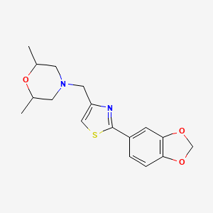 4-{[2-(1,3-benzodioxol-5-yl)-1,3-thiazol-4-yl]methyl}-2,6-dimethylmorpholine