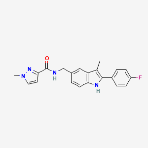 N-{[2-(4-fluorophenyl)-3-methyl-1H-indol-5-yl]methyl}-1-methyl-1H-pyrazole-3-carboxamide