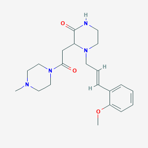 4-[(2E)-3-(2-methoxyphenyl)-2-propen-1-yl]-3-[2-(4-methyl-1-piperazinyl)-2-oxoethyl]-2-piperazinone