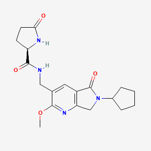 (2R)-N-[(6-cyclopentyl-2-methoxy-5-oxo-6,7-dihydro-5H-pyrrolo[3,4-b]pyridin-3-yl)methyl]-5-oxopyrrolidine-2-carboxamide