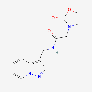 2-(2-oxo-1,3-oxazolidin-3-yl)-N-(pyrazolo[1,5-a]pyridin-3-ylmethyl)acetamide