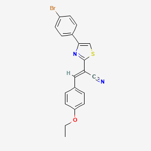 (E)-2-[4-(4-bromophenyl)-1,3-thiazol-2-yl]-3-(4-ethoxyphenyl)prop-2-enenitrile