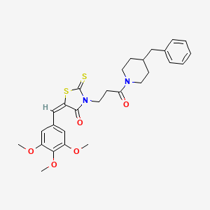 3-[3-(4-benzyl-1-piperidinyl)-3-oxopropyl]-2-thioxo-5-(3,4,5-trimethoxybenzylidene)-1,3-thiazolidin-4-one