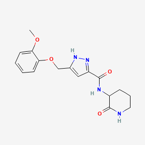 5-[(2-methoxyphenoxy)methyl]-N-(2-oxopiperidin-3-yl)-1H-pyrazole-3-carboxamide