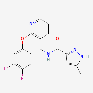 N-[[2-(3,4-difluorophenoxy)pyridin-3-yl]methyl]-5-methyl-1H-pyrazole-3-carboxamide