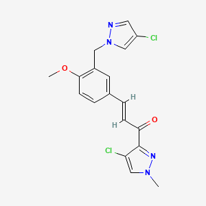 (E)-1-(4-CHLORO-1-METHYL-1H-PYRAZOL-3-YL)-3-{3-[(4-CHLORO-1H-PYRAZOL-1-YL)METHYL]-4-METHOXYPHENYL}-2-PROPEN-1-ONE