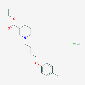 Ethyl 1-[4-(4-methylphenoxy)butyl]piperidine-3-carboxylate;hydrochloride