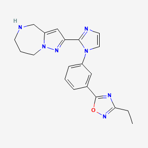 2-{1-[3-(3-ethyl-1,2,4-oxadiazol-5-yl)phenyl]-1H-imidazol-2-yl}-5,6,7,8-tetrahydro-4H-pyrazolo[1,5-a][1,4]diazepine hydrochloride