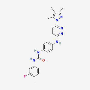 N-(3-fluoro-4-methylphenyl)-N'-(4-{[6-(3,4,5-trimethyl-1H-pyrazol-1-yl)-3-pyridazinyl]amino}phenyl)urea