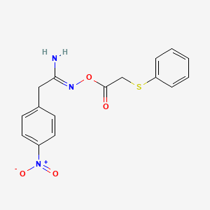 2-(4-nitrophenyl)-N'-{[(phenylthio)acetyl]oxy}ethanimidamide