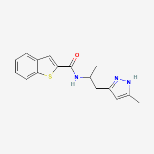 N-[1-methyl-2-(3-methyl-1H-pyrazol-5-yl)ethyl]-1-benzothiophene-2-carboxamide