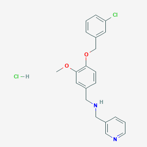 1-[4-[(3-chlorophenyl)methoxy]-3-methoxyphenyl]-N-(pyridin-3-ylmethyl)methanamine;hydrochloride