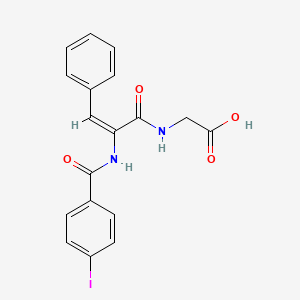 2-[[(E)-2-[(4-iodobenzoyl)amino]-3-phenylprop-2-enoyl]amino]acetic acid